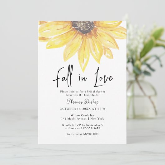 秋インひまわり赤エレガントちゃんシャワー 招待状 (スタンド正面)