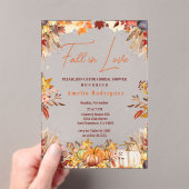 秋インエレガントラブブライダルシャワーかぼちゃの花 アクリル招待状 (インサイチュ (ポータブル))