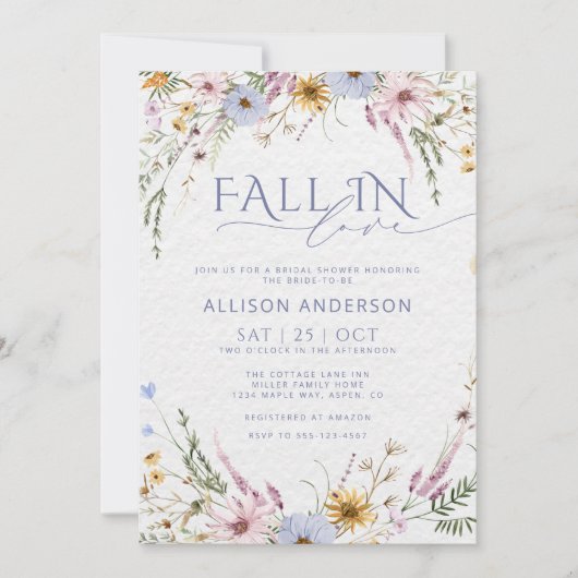 秋インエレガントラブブライダルシャワー招待 招待状 (正面)
