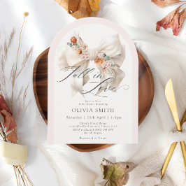 秋インエレガントラブホワイトボウフローラ赤ちゃんシャワー 招待状