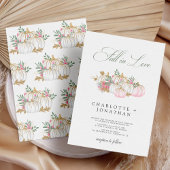 秋インエレガントラブ花模様結婚ズ 招待状