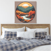 秋インザマウンテンカラフルズグラフィックアート キャンバスプリント (インサイチュ (寝室))