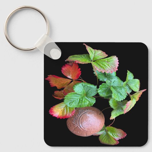 秋インストロベリーシーズンバックヤードガーデンフォト キーホルダー (正面)