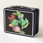 秋インストロベリーシーズンバックヤードガーデンフォト メタルランチボックス (裏面)