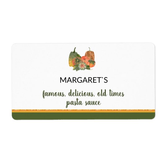 秋インスパイアの可愛いカスタム文字ソース ラベル (正面)