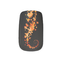 秋インスパイアメープルリーフミンクスネイルアート