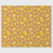 秋インスパイア黄金の花と秋のシームレス ラッピングペーパー (フラット)