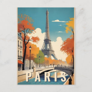秋インパリスフランスエッフェルタワーレトロ旅行 ポストカード