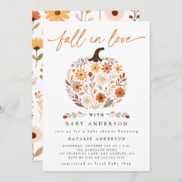 秋インフローラカボチャ赤ちゃんシャワー 招待状