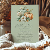 秋インフローラパンプキンセージ緑のベビーシャワー 招待状