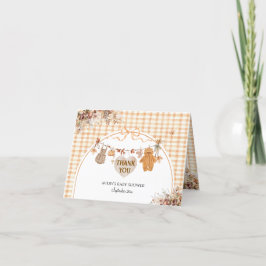 秋インフローラボー素朴ベビーシャワー サンキューカード