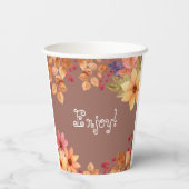 秋インフローラ秋の赤ちゃんシャワー 紙コップ (裏面)