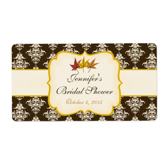 秋インブライダルシャワーウォーターボトルラベル ラベル (正面)