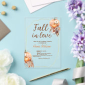 秋インブライダルシャワーパンパスグラスフローラ アクリル招待状 (インサイチュ (ウェディング))