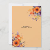 秋インブライダルシャワーパンプキンパープルフラワーズ 招待状 (裏面)