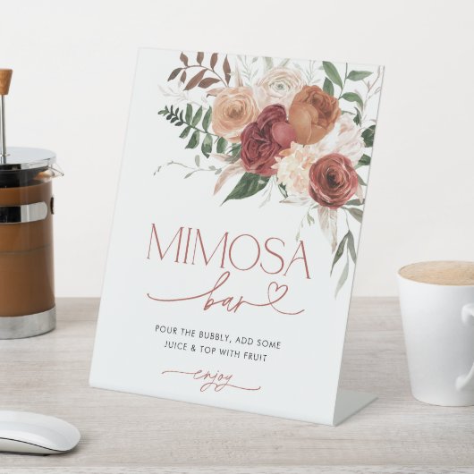 秋インブライダルシャワーミモザバー標識 台座サイン (インサイチュ)