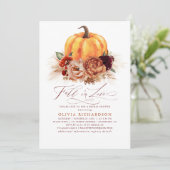 秋インブライダルシャワーラストフラワーズパンプキン 招待状 (スタンド正面)