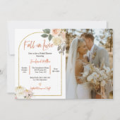 秋インブライダルシャワーラストフラワーズパンプキン 招待状 (正面)