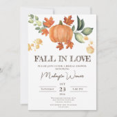 秋インブライダルシャワーラストフラワーズパンプキン 招待状 (正面)