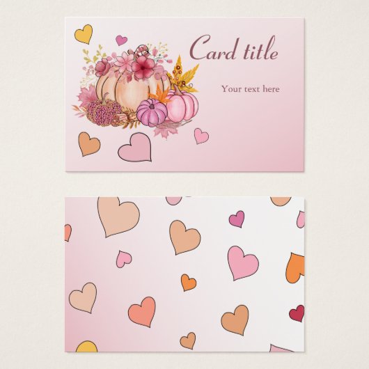 秋インラブこんにちは可愛いリトルカボチャとハースト (正面&裏面)