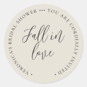 秋インラブアイボリーブライダルシャワー封筒用シール ラウンドシール (正面)