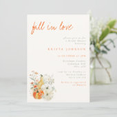 秋インラブウォーターカラーパンプキンスブライダルシャワー 招待状 (スタンド正面)