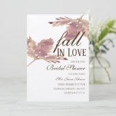 秋インラブウォーターカラーリーフブライダルシャワー 素朴 招待状 (スタンド正面)