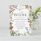 秋インラブウォーターカラーワイルドフラワーブライダルシャワー 招待状 (スタンド正面)