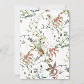 秋インラブウォーターカラーワイルドフラワーブライダルシャワー 招待状 (裏面)