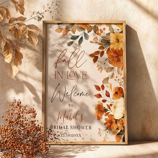 秋インラブウォーターカラー素朴ブライダルへようこそ ポスター