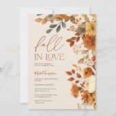 秋インラブウォーターカラー素朴地球ブライダルシャワー 招待状 (正面)