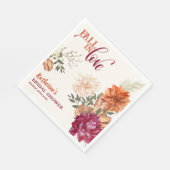 秋インラブウォーター色フローラ秋ブライダルシャワー スタンダードランチョンナプキン (角)