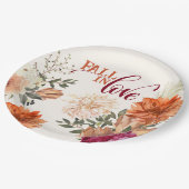 秋インラブウォーター色フローラ秋ブライダルシャワー ペーパープレート (アングル)