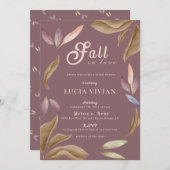 秋インラブウォーター色葉ブライダルシャワー 招待状 (正面/裏面)