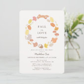 秋インラブウッドランド動物リースベビーシャワー 招待状 (スタンド正面)
