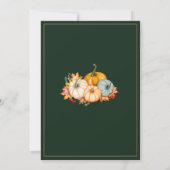 秋インラブエメラルドグリーン秋パンプキンス結婚ズ 招待状 (裏面)