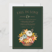 秋インラブエメラルドグリーン秋パンプキンス結婚ズ 招待状 (正面)
