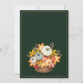 秋インラブエメラルドグリーン秋パンプキンス結婚ズ 招待状 (裏面)