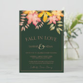 秋インラブエメラルドグリーン紅葉結婚ズ 招待状 (スタンド正面)