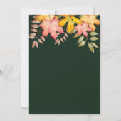 秋インラブエメラルドグリーン紅葉結婚ズ 招待状 (裏面)