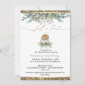 秋インラブエレガントウェディング金ゴールドパンプキン 招待状 (正面)