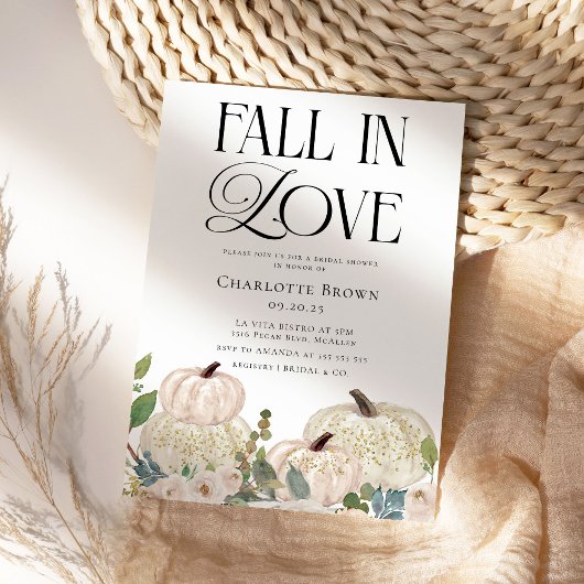 秋インラブエレガントフローラブライダルシャワー 招待状