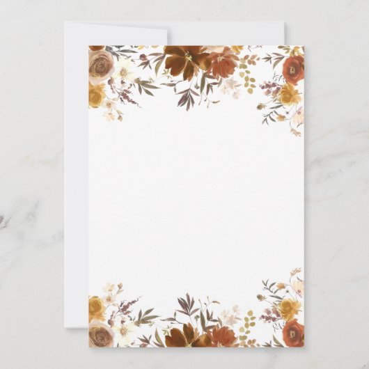 秋インラブエレガントフローラブライダルシャワー 招待状 (裏面)