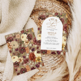 秋インラブエレガントフローラモダンブライダルシャワー 招待状