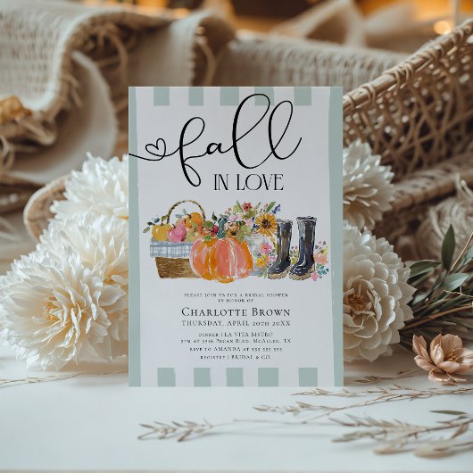 秋インラブエレガント素朴秋ブライダルシャワー 招待状