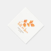 秋インラブオレンジウォーター葉カラー結婚ズ スタンダードカクテルナプキン (角)