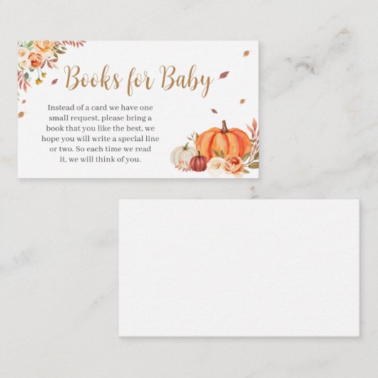 秋インラブオレンジカボチャベビー本 エンクロージャーカード (正面/裏面)