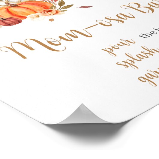 秋インラブオレンジカボチャ母オサバーサイン ポスター (角)