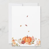 秋インラブオレンジカボチャ赤ちゃんシャワー 招待状 (裏面)