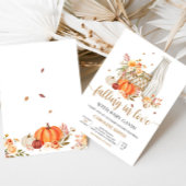 秋インラブオレンジカボチャ赤ちゃんシャワー 招待状